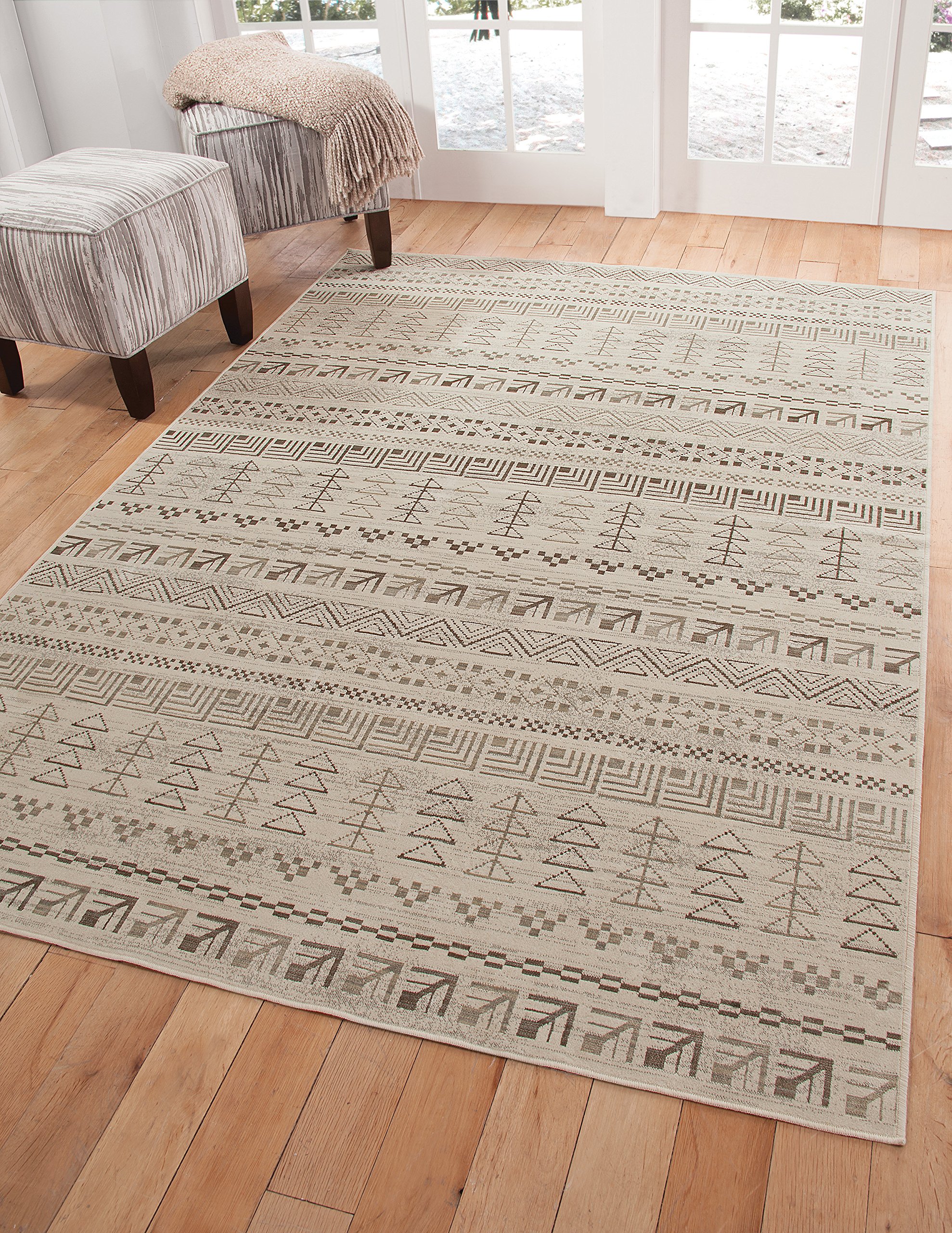 GOWE AmbIvory, Brown, and Natural Area Rug 5x8