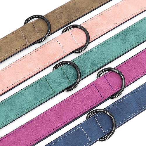 Miniatura 5 de Didog Collar de cuero acolchado suave para perro, collar de cuero transpirable y resistente con hebilla metálica ajustable a prueba de óxido para