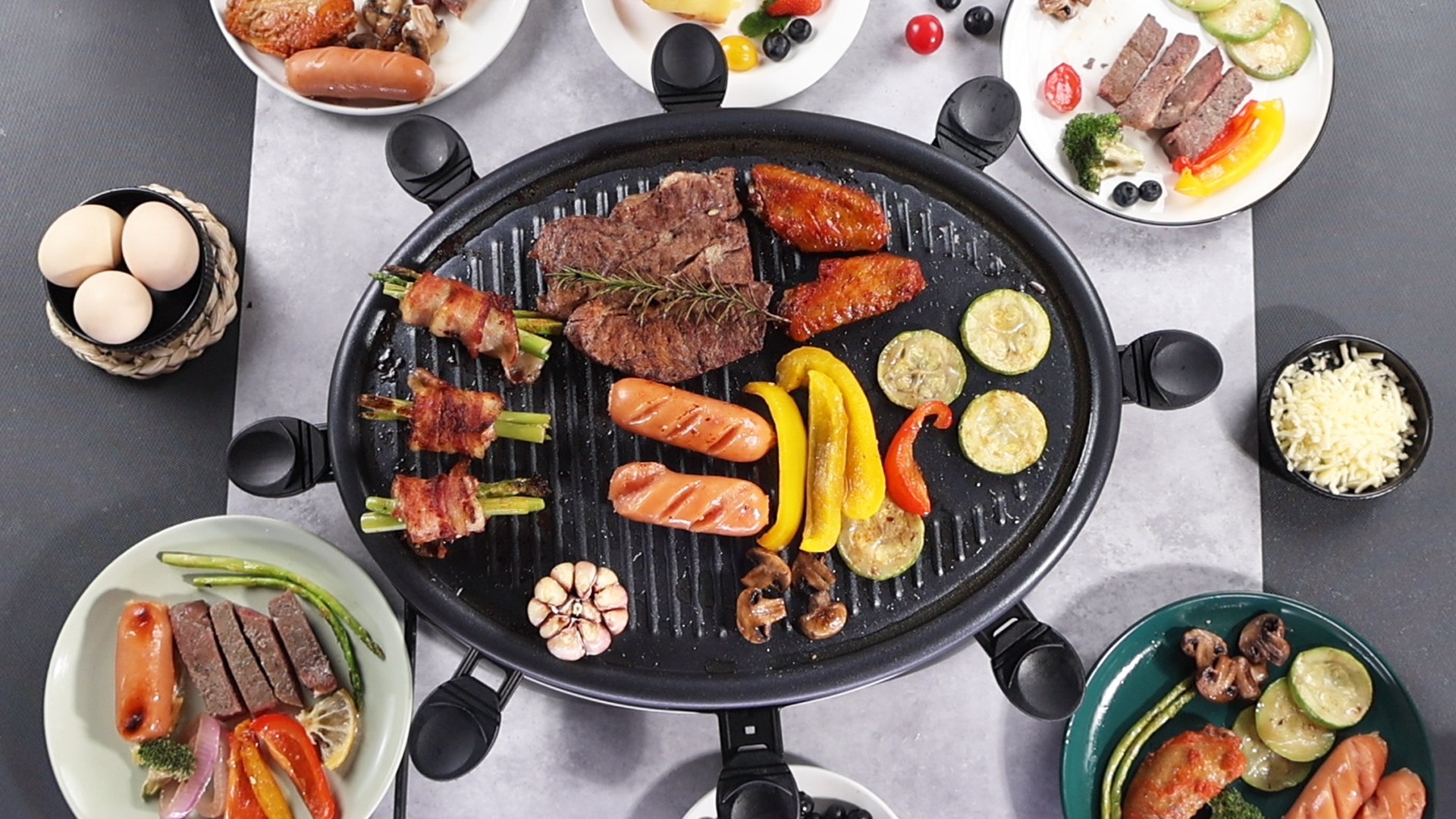 Appareil à raclette 8 personnes - SWAPY - Plaque de fonte antiadhésive