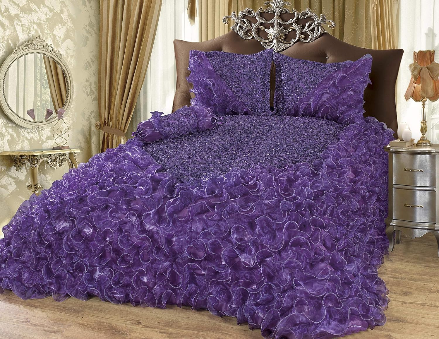 Throw / Bedspread Set Gelincik Deluxe Purple 250 CM x 260 CM, 4 Pictures Amazon.co.uk Home