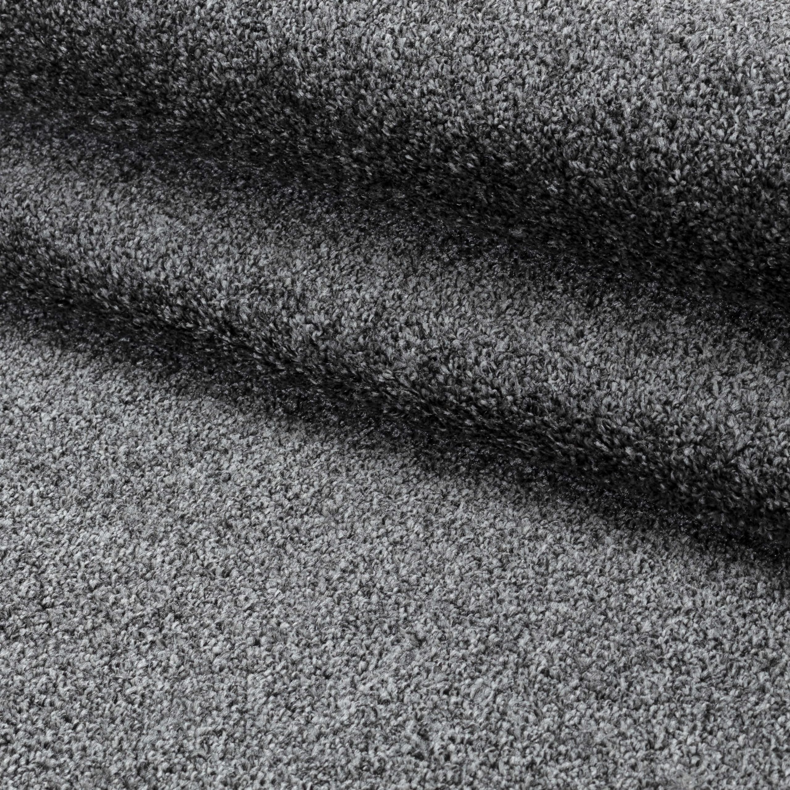 HomebyHome Tapis 160x230 cm Gris, revêtement à Poils Courts, Couleur Sobre, Structure Stable pour Salon et Chambre