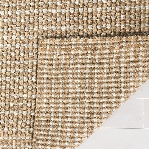 Miniatura 3 de SAFAVIEH Natural Fiber Collection - Alfombra decorativa de 2 pies 6 pulgadas x 4 pies, marfil y beige, yute hecho a mano, ideal para zonas de alto