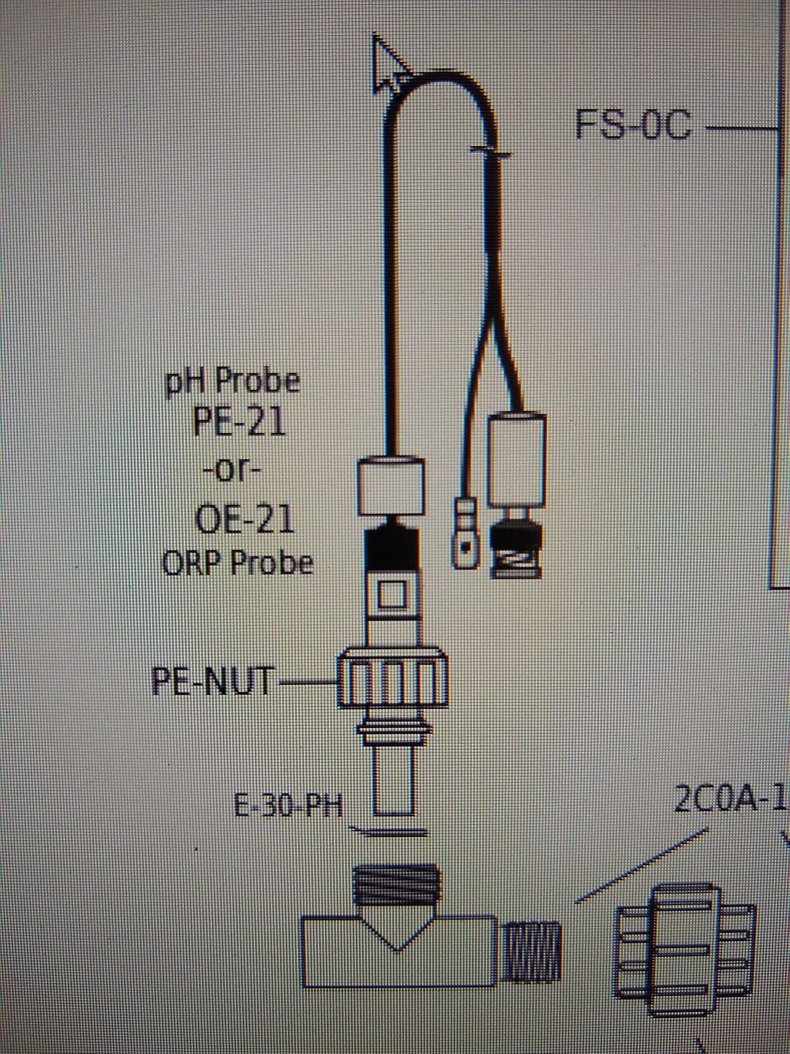 pH Probe Stainless Steel. Advantage Controls Model PE21SS. 1/2" MNPT