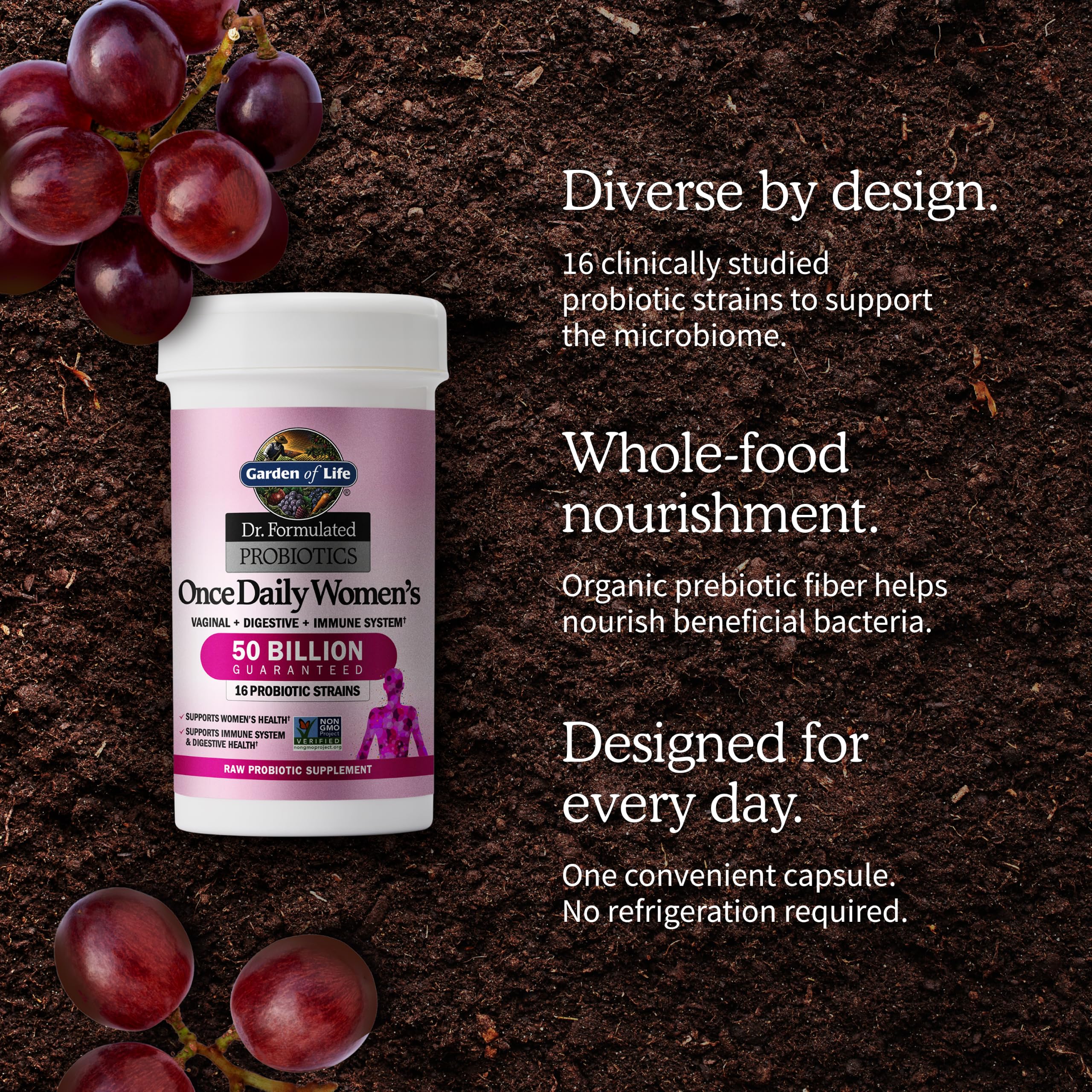 Garden of Life Dr. Formulated Once Daily Women's Probiotics, 50B CFU, 30ct — Amazon image 3