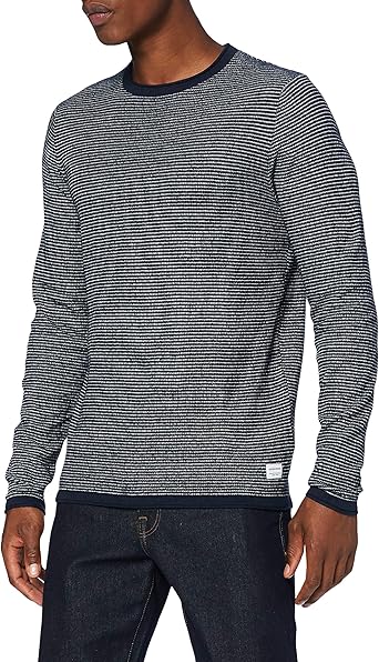 Jack & Jones Men's JJEGEORGE Knit Crew Neck Sweater, Blazer Navy, XXL : Amazon.co.uk: Clothing