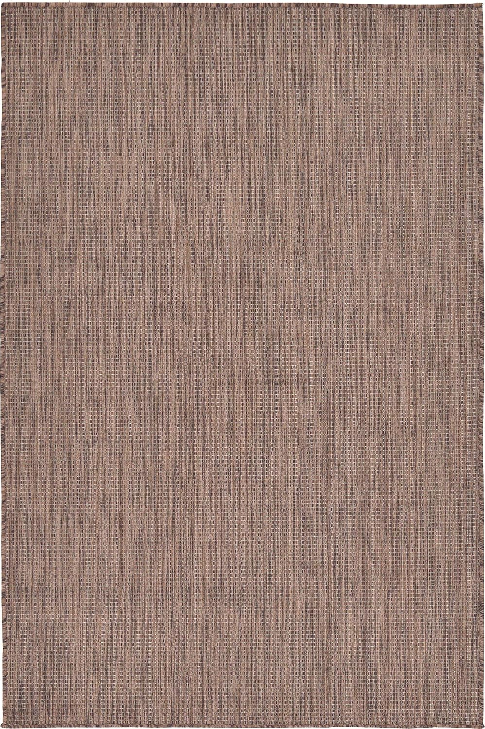 Versatile Light Brown 4' x 6' Synthetic Outdoor Rug