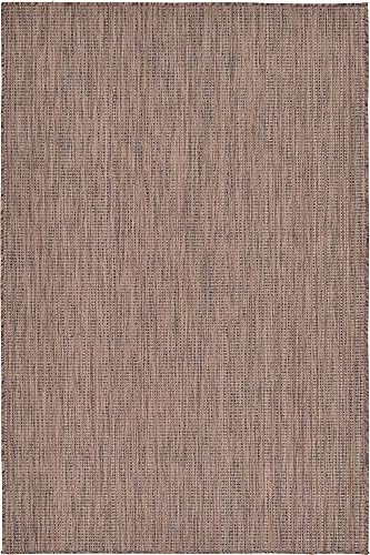 Miniatura 7 de Unique Loom Alfombra tradicional de color sólido, casual de interiores y exteriores, de tejido plano, alfombra color aguamarina 8'0 x 11'4)