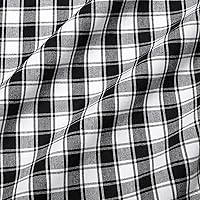 Vista 5 de Cackleberry Home Black and White French Check Fabric Tablecloth Woven Cotton, 52 x 70 Rectangular