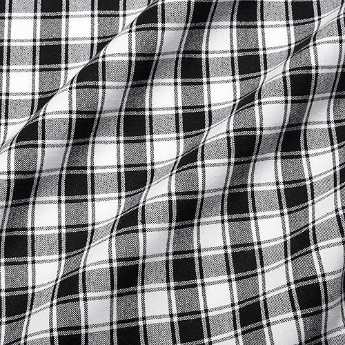 Miniatura 5 de Cackleberry Home Mantel de tela de cuadros franceses en blanco y negro, 52 x 70 rectangular