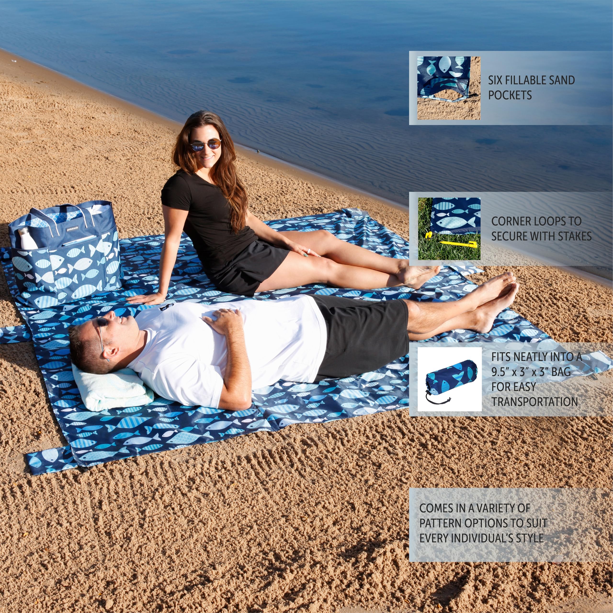 Amazon.com: geckobrands Lightweight Waterproof Beach Blanket