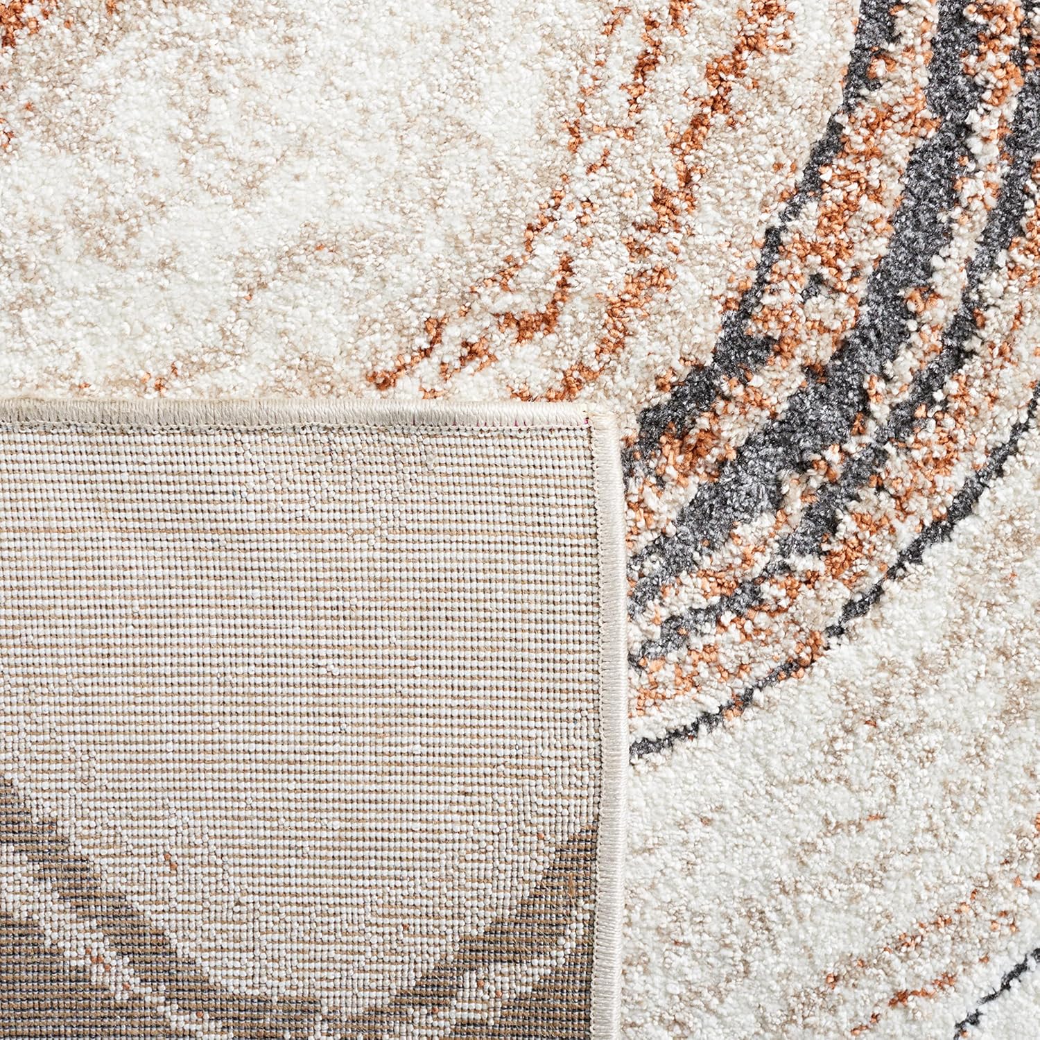SAFAVIEH Area Rug 8x10 - Cyrus Shag Collection - Large - Beige & Rust, Modern Abstract Design, Non-Shedding & Easy Cleaning, Ideal for Living Room, Bedroom, Office, Dining Space (CYR136A)