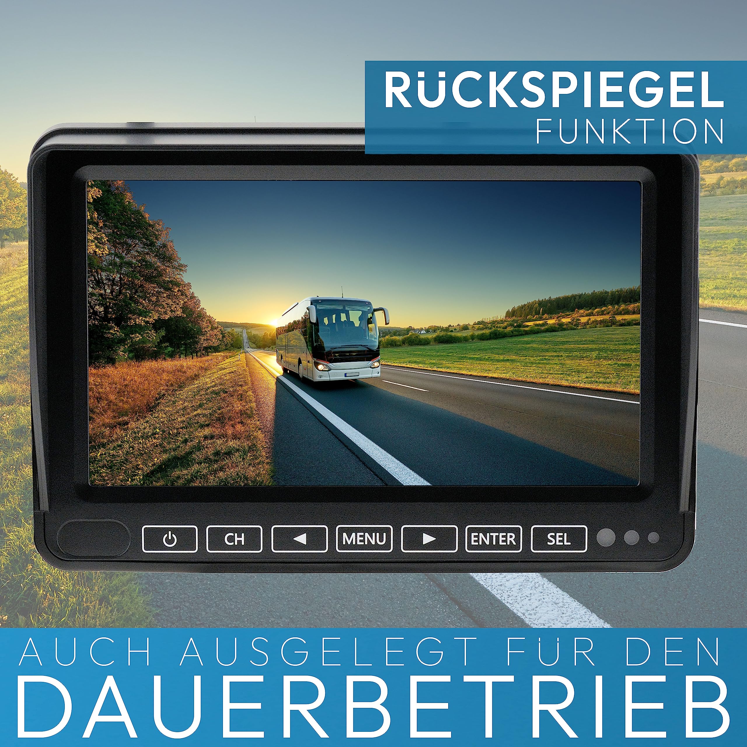 VSG24 Camper Rückfahrkamera Wohnmobil Wohnwagen Rückfahrsystem Nachtsicht Wetterfest 12V-24V Set Weiß