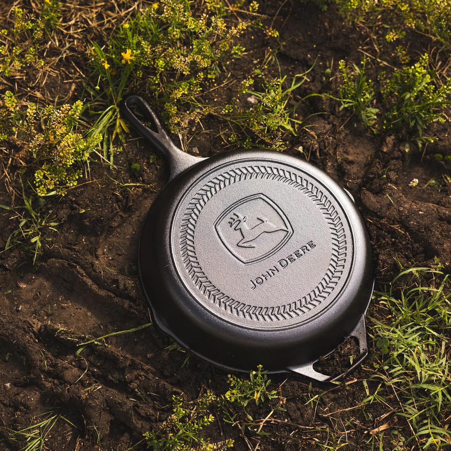 Lodge Seasoned Cast Iron 10.25 Inch Skillet with John Deere Logo