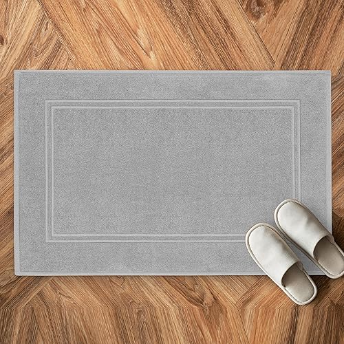 Miniatura 3 de Tens Towels Paquete de 2 tapetes de baño 100 % algodón, 20 x 32 pulgadas, súper absorbentes, calidad de hotel, lujosas, suaves y de secado rápido,