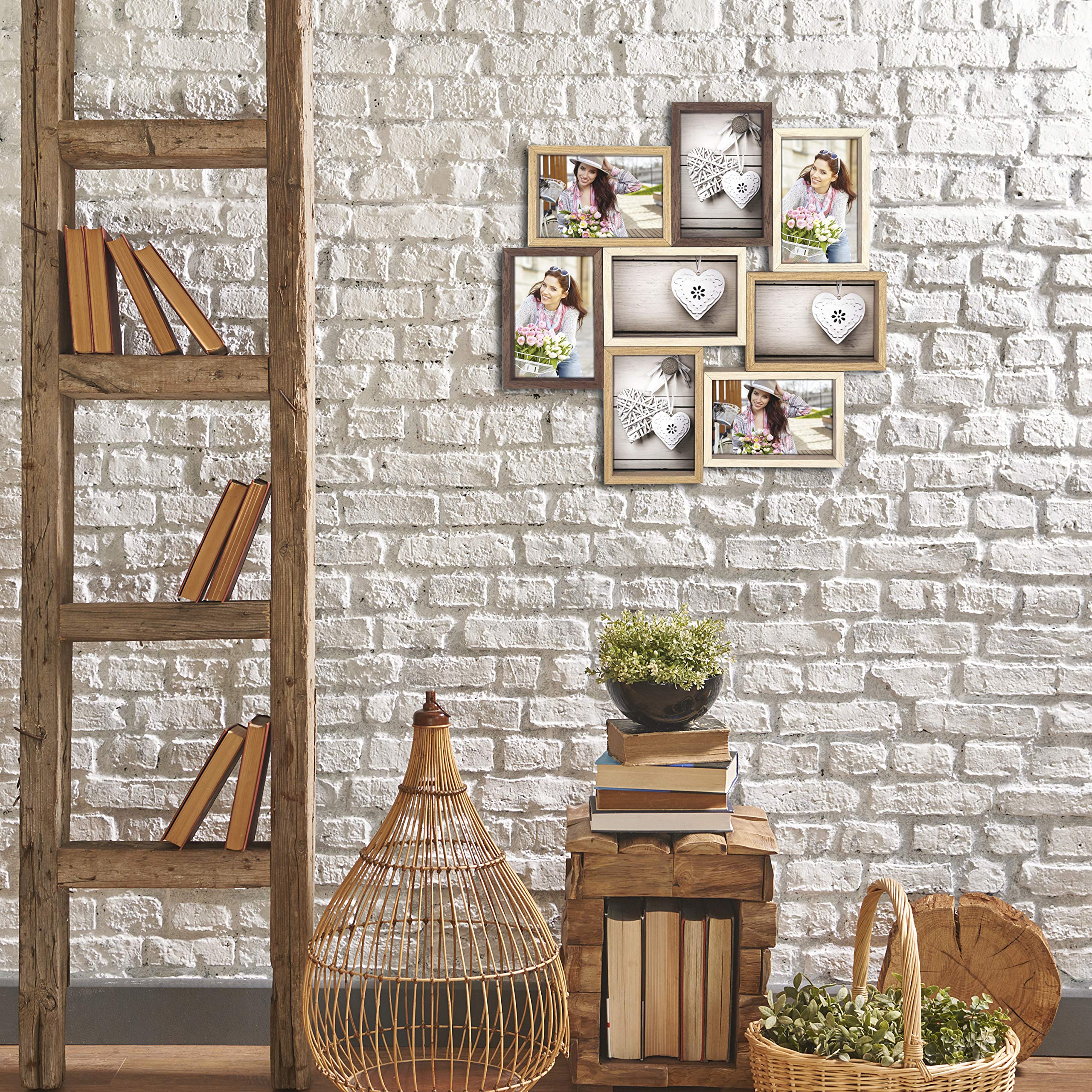ZEP ty087 Montreaux Cornice portafoto Legno Marrone/Avorio/Naturale 10 x 15 cm, brun/ivoire/naturel
