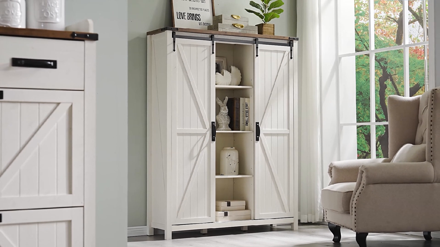 asobito@ Amazon.com: OKD Shoe Storage Cabinet with 2 Sliding Door, 7