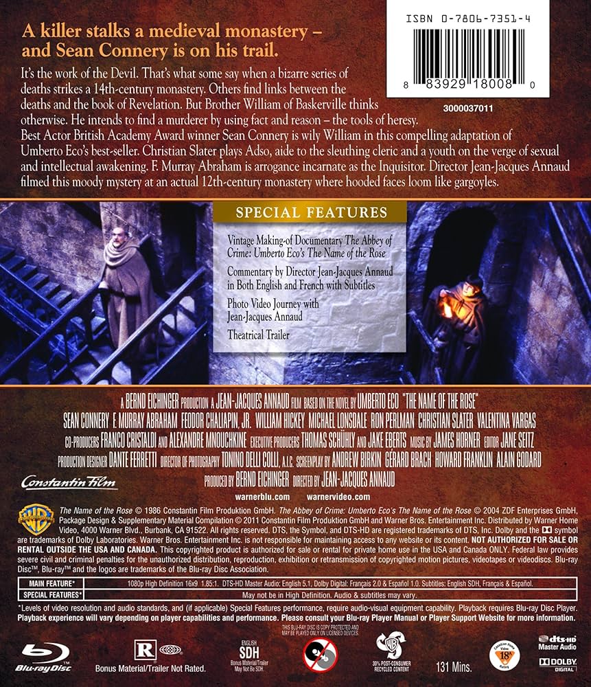 Amazon.co.jp | The Name Of The Rose (1986) DVD・ブルーレイ