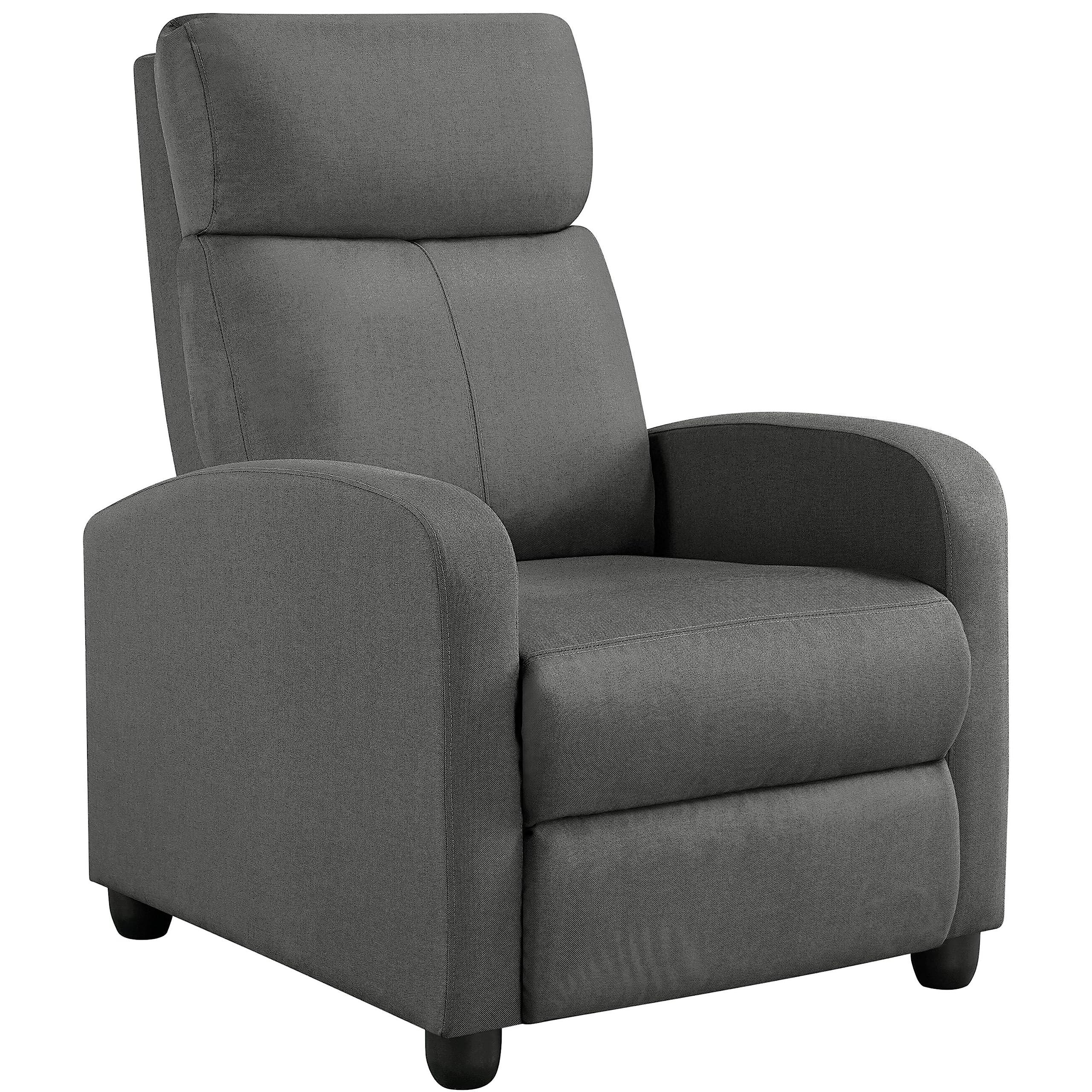 Yaheetech Sillón de Masaje Sillón Relax Silla Butaca Sofá Sillón Ajustable Sillón de Relajación con Función Reclinable para Sala de Estar Gris/Lino