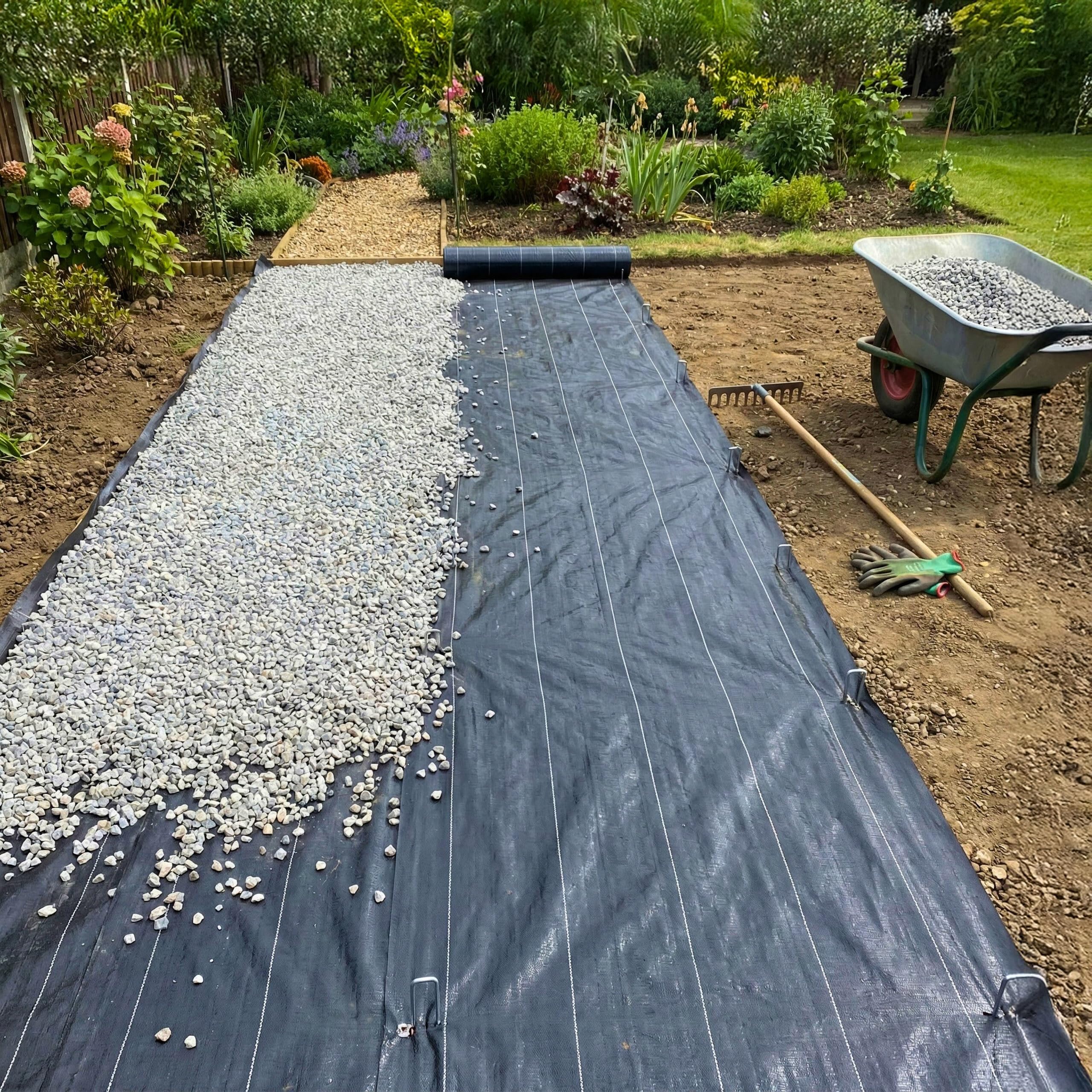 sarcia.eu Telo Anti Erbacce Nero 90 g/m² – Tessuto Molto Resistente per pacciamatura, permeabile all’Acqua, picchetti in Acciaio, Alta Resistenza UV, qualità UE, per Giardino (1,6m x 30m = 48m²)