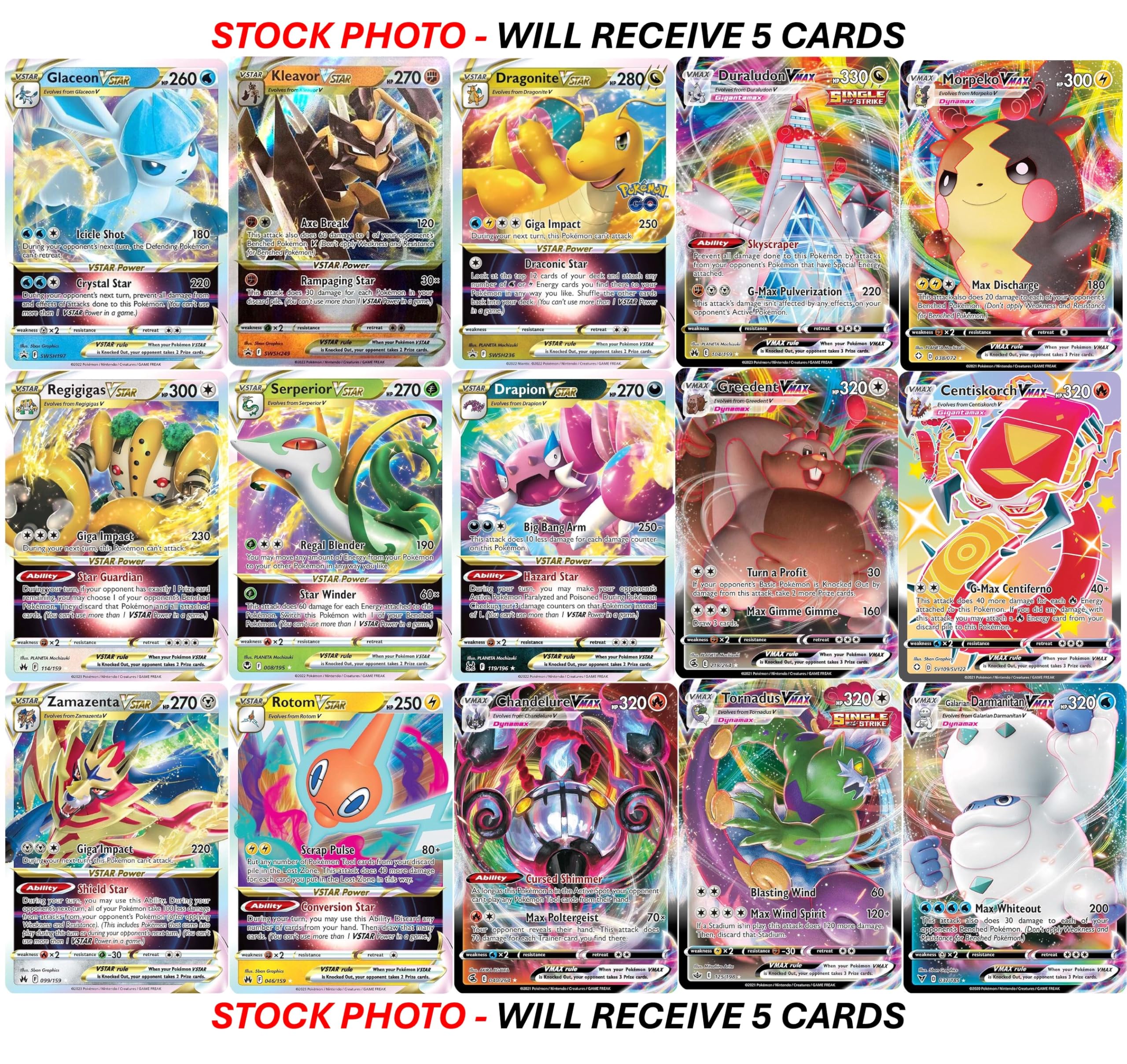 Amazon.com: Pokemon - 5 VMAX/VSTAR Card Lot Bundle - No Duplicates