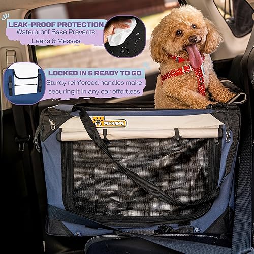 Miniatura 6 de Transportadora extragrande para perros y gatos de 20 x 13 x 13 pulgadas, plegable, suave, portátil, con cojín, reduce la ansiedad, ahorra espacio,