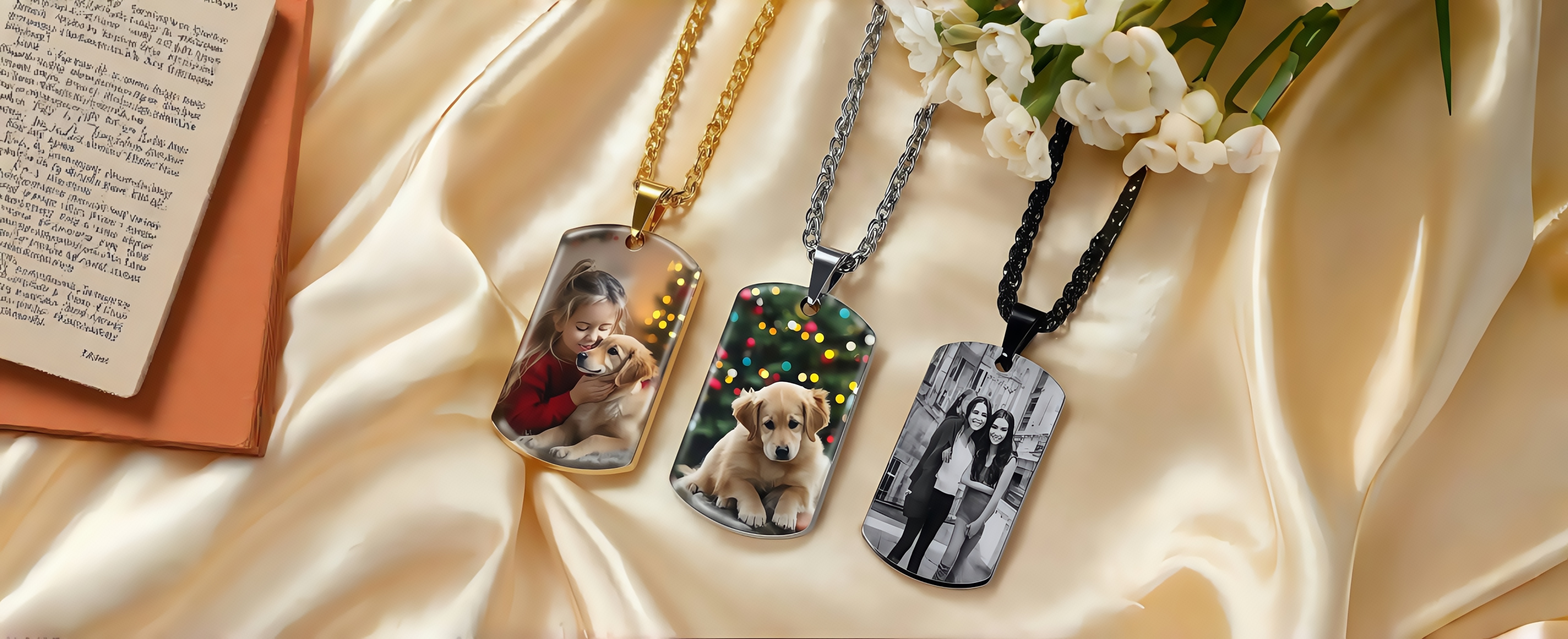 Custom Photo Necklace - Personalized Memorial Keepsake With Laser Engraved Picture - View #4