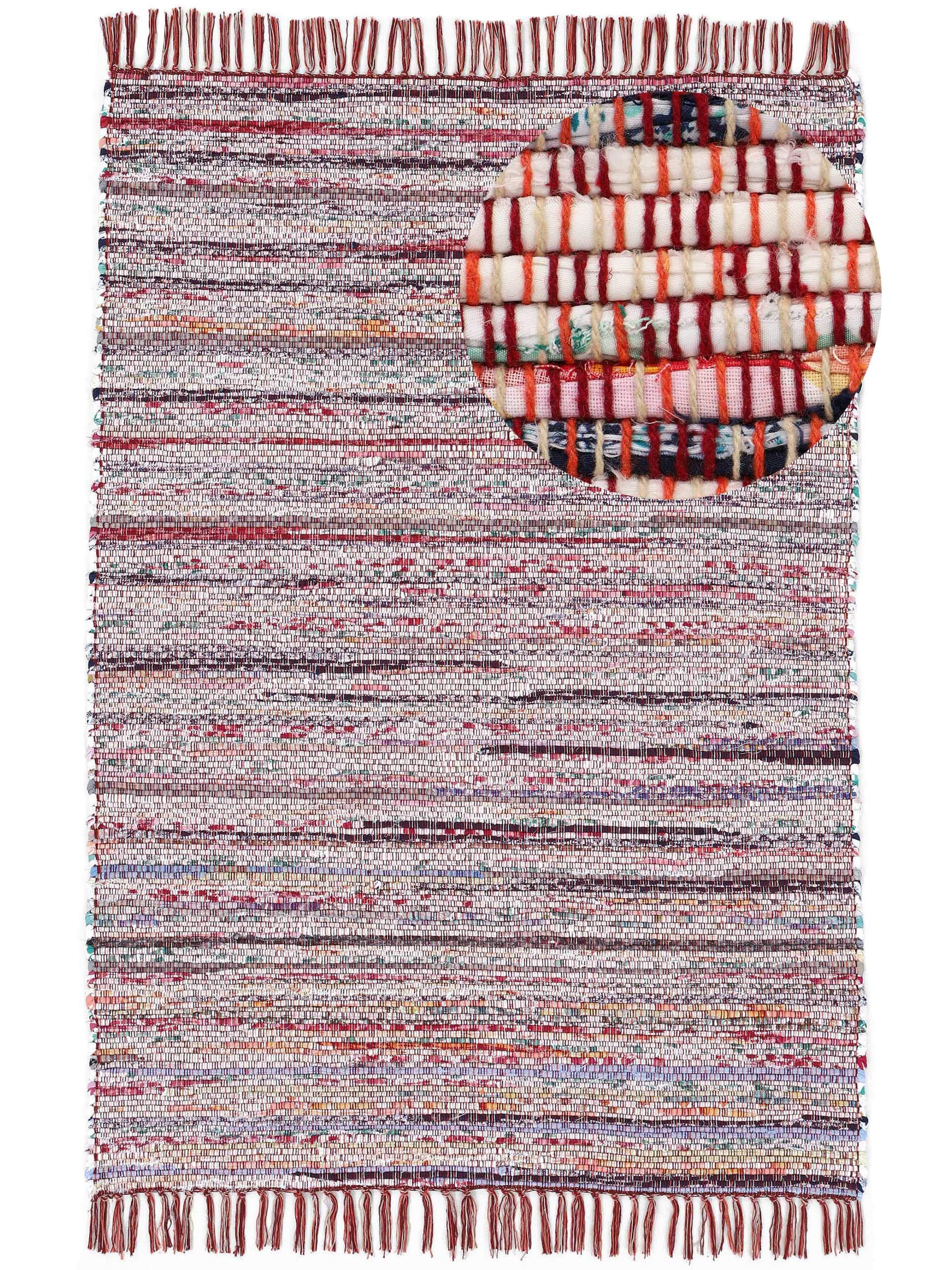 carpetfine Alfombra de Tejido Plano Kilim Chindi Rojo 120x170 cm | Alfombra Moderna para salón y Dormitorio