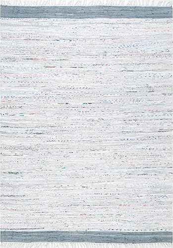 Miniatura 3 de nuLOOM Chindi Causal Soild - Alfombra rectangular de 4 x 6 pies, multicolor