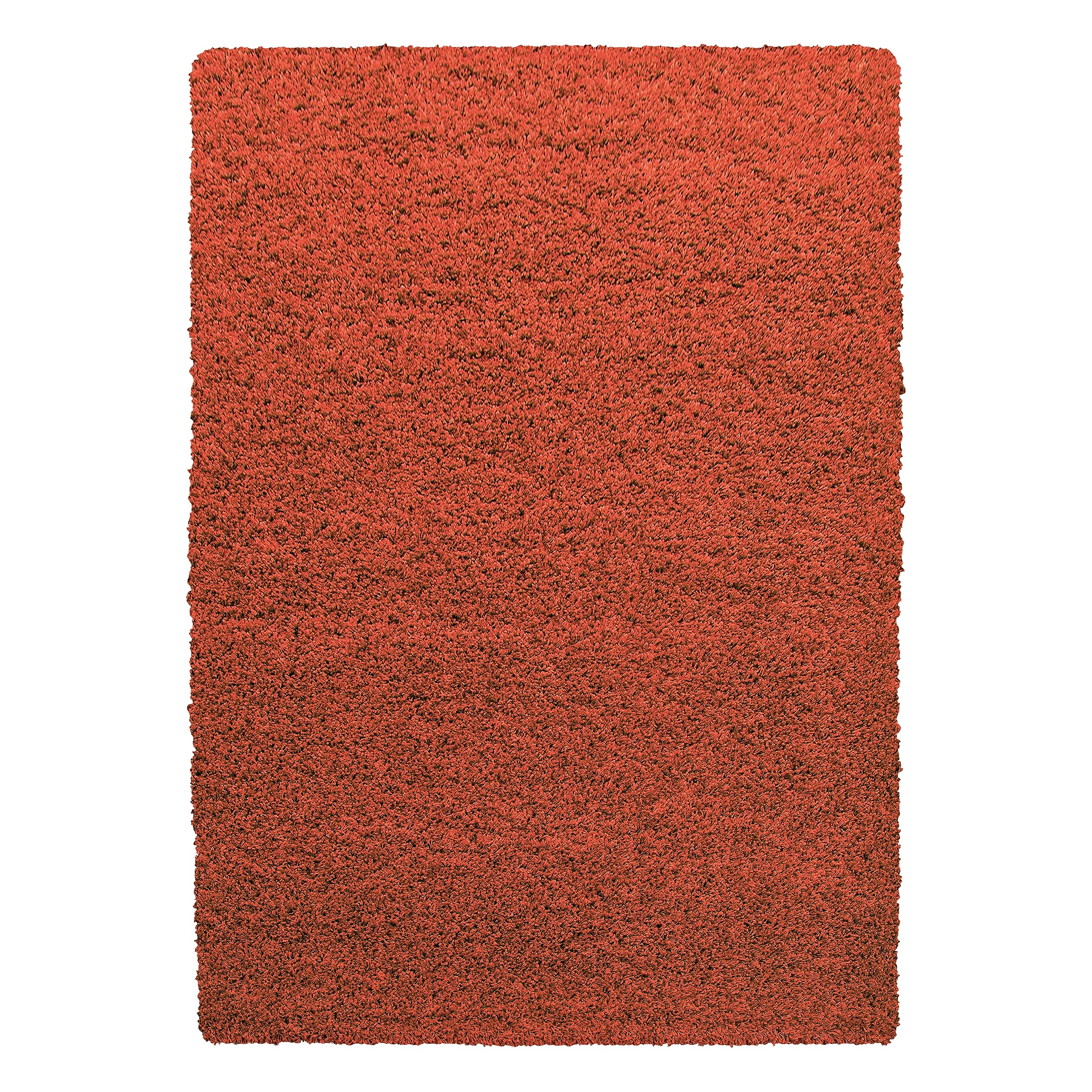 Teppich Wohnzimmer Schlafzimmer Terrakotta 100 x 200 Unicolor - Einfarbig Hochflor