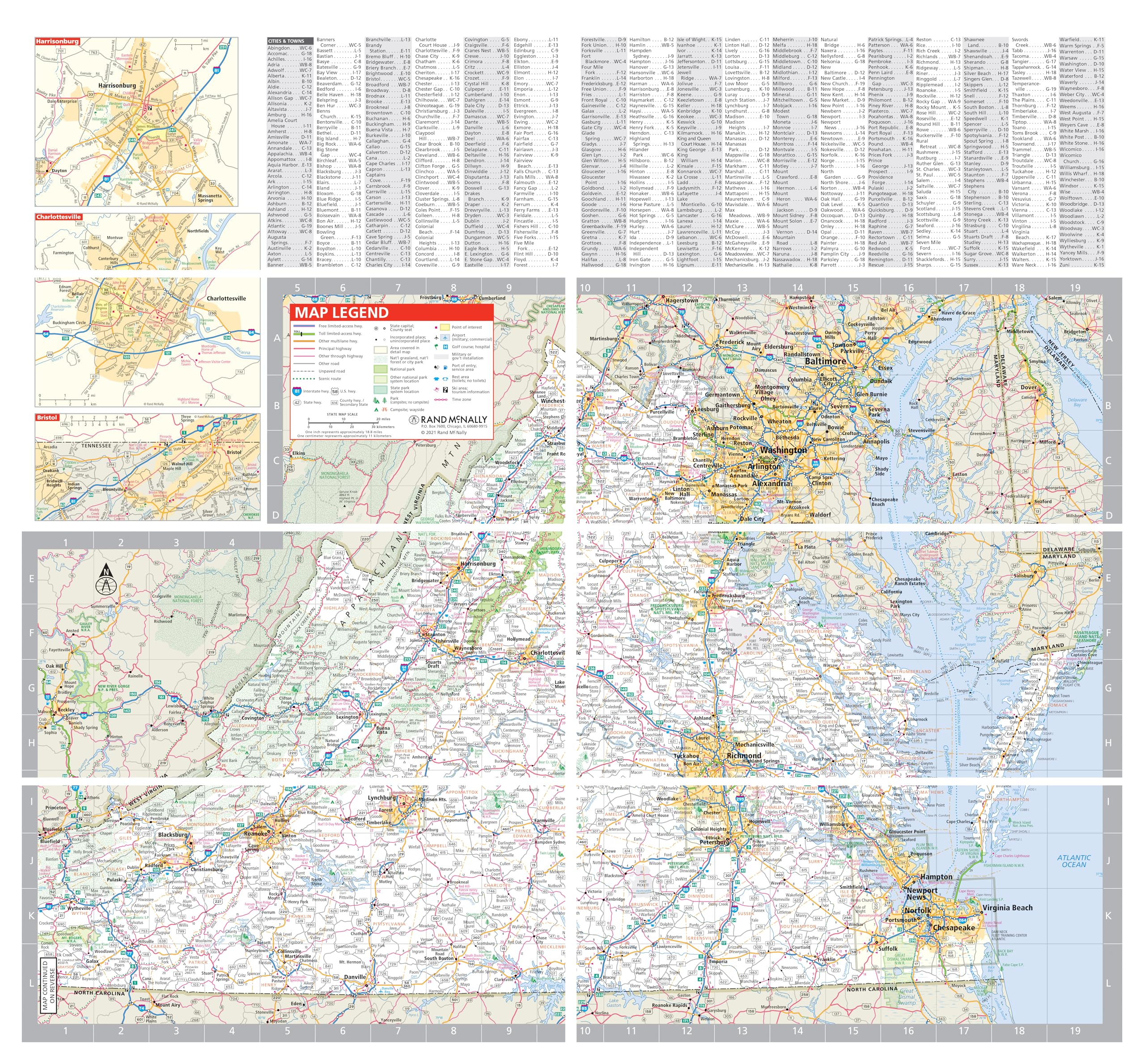 Rand McNally Easy to Fold: Virginia State Laminated Map - Image 2