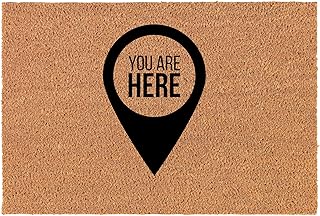 Welcome Doormat Natural Coco Coir Door Mat You are Here Map Pin Funny (24