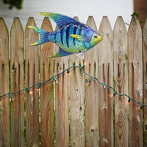 Vista 40 de JOYBee - Decoración artística de pared de vidrio fundido de metal con estrellas de mar Estrella de mar azul.,3 piezas de cangrejo,Caballito de mar