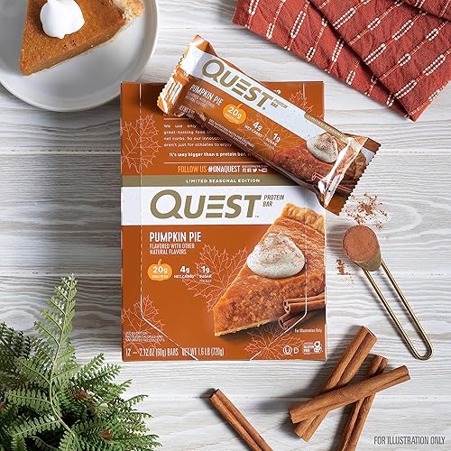 Miniatura 5 de Quest Nutrition Barra proteica de pastel de calabaza alta proteína baja en carbohidratos sin gluten 12 unidades
