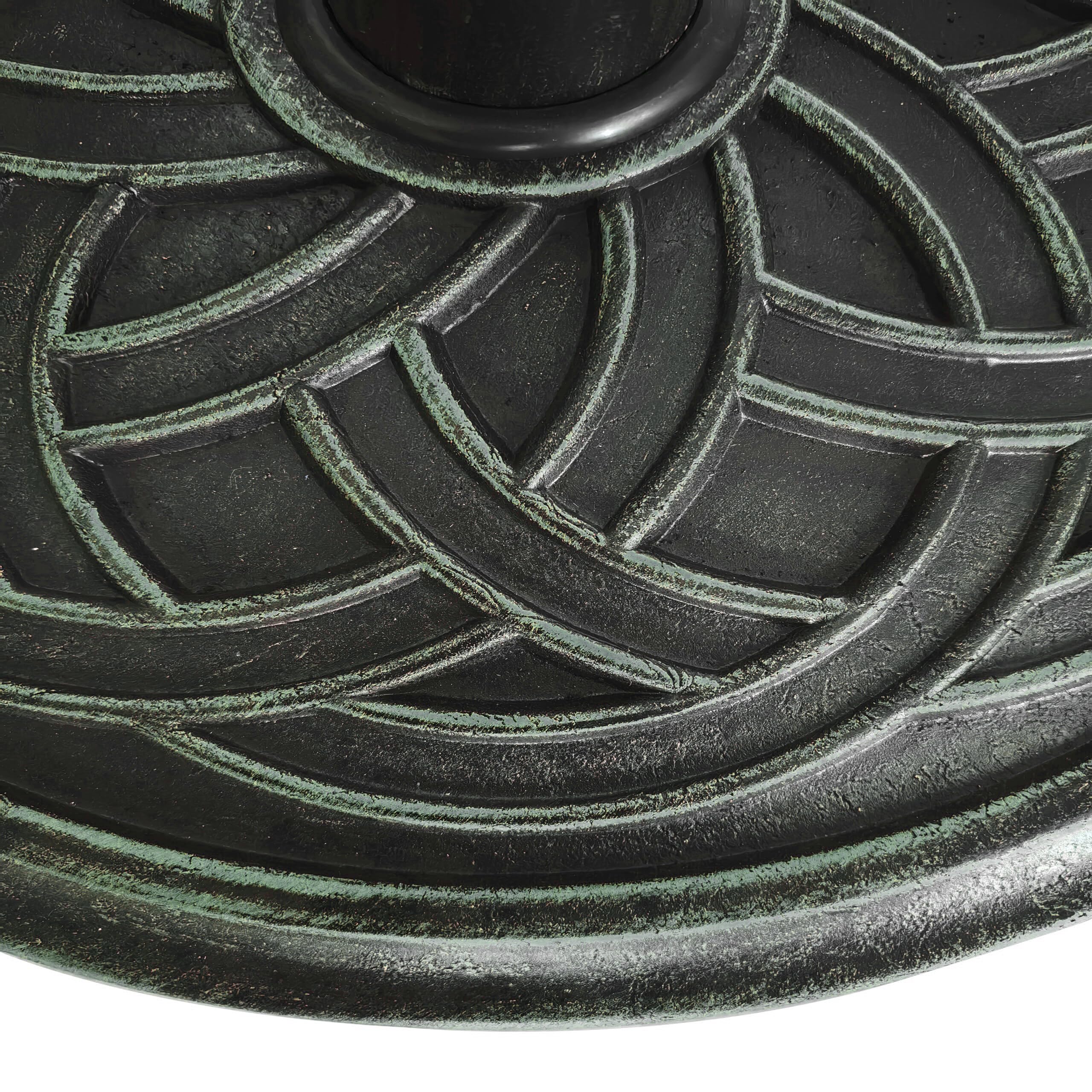 Relaxdays Support de Parasol, pour mâts 34–48 mm, Ø 45 cm, Vintage, Noir/Vert