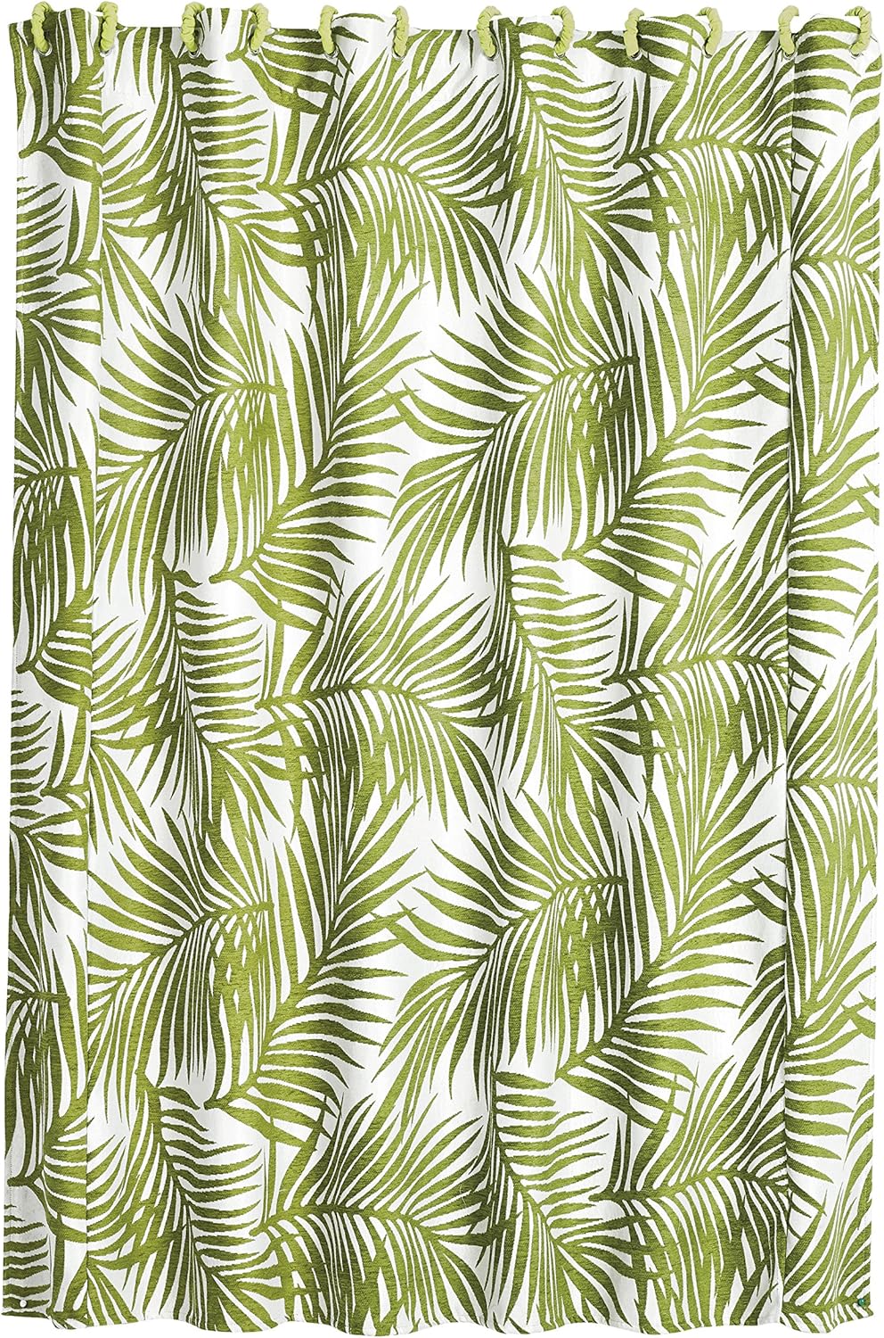HiEnd Accents Capri Fern Coastal Shower Curtain, 72 by 72", Green