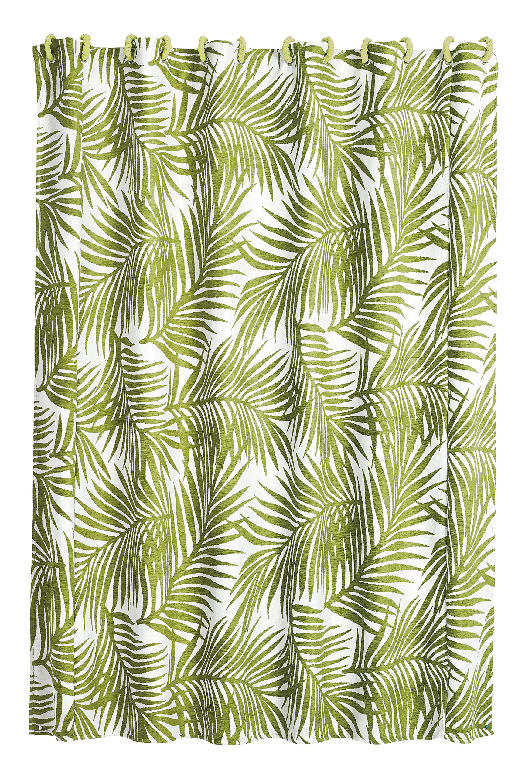 HIEND Acentos Capri Fern Coastal Cortina de Ducha, 72 por 182,88 cm, Color Verde