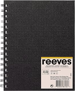 Reeves Hardback Sketchbook - A5 Spiral-Bound Sketchbook with 80 Pages - Acid-Free Textured Sheets for Drawing and Sketching - Art Supplies for Adults & Kids - for Use with Pencils, Pastels, & Markers