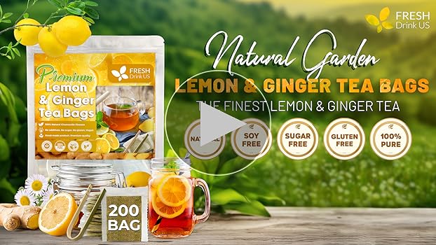 Amazon.com : FreshDrinkUS, Premium 75 Lemon Ginger Tea Bags, 100