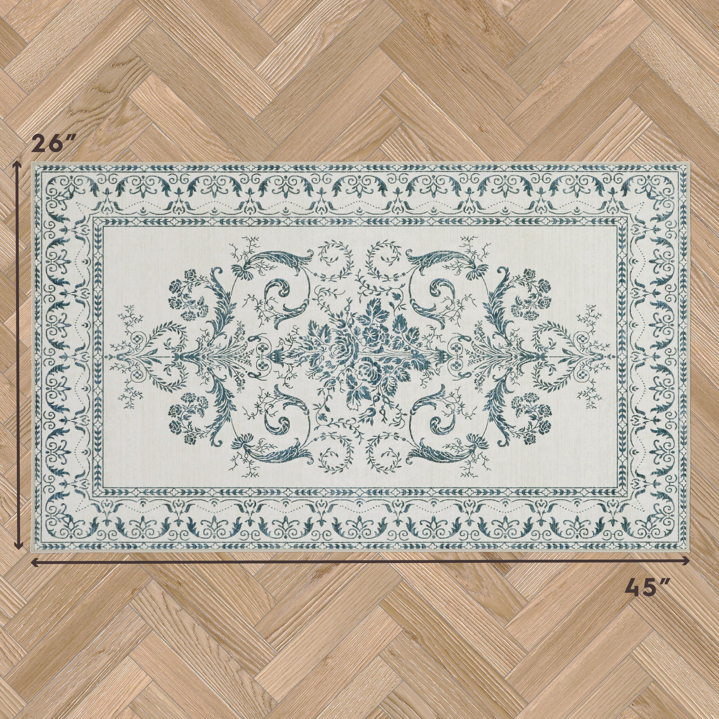 Amazon.com: Laura Ashley Sea Spray Blue Josette Medallion Machine