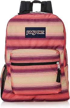 Jansports Cross Town Backpack, A4 Storage, Bottle Pocket Included, sunset stripe, One Size