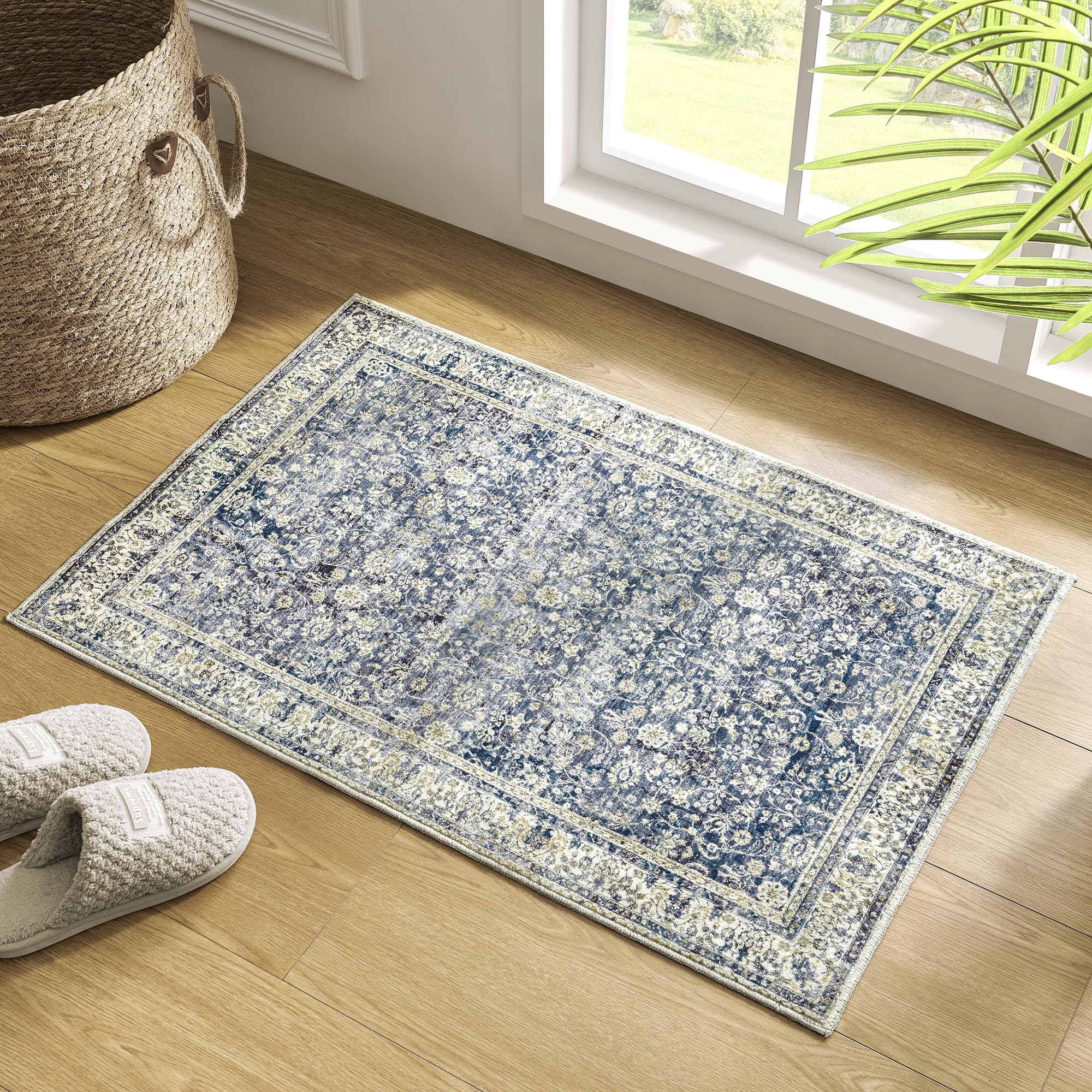 Blue Door Rug Blue Kitchen Rugs Small Entryway Door Mat Non Slip Washable Boho ...