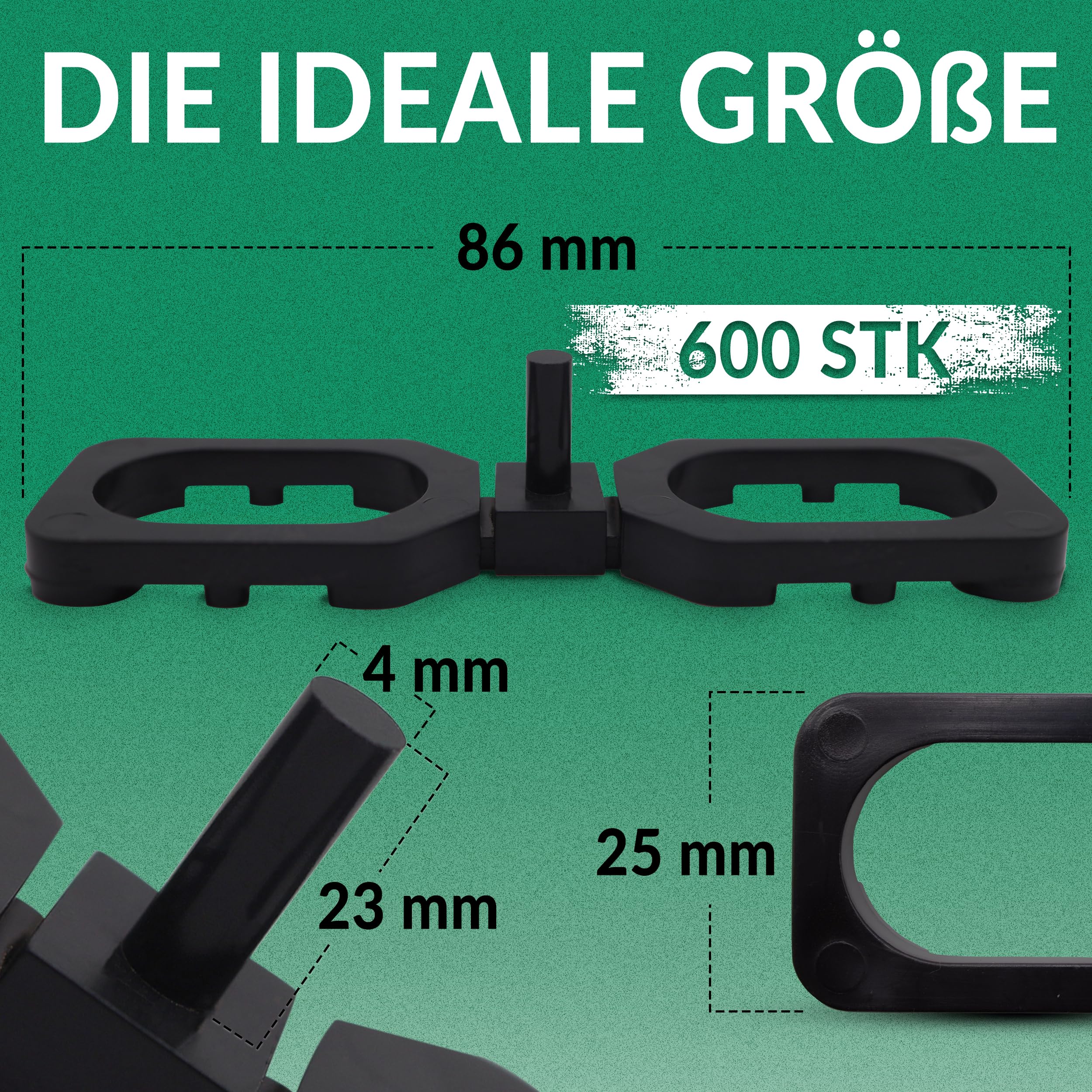 Abstandhalter, Abstandshalter, Distanzhalter für Terrassendielen 4mm 600 Stück