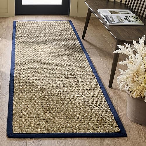 Vista 9 de Safavieh NF114A Natural Fiber Collection - Alfombra de fibras naturales de patrón trenzado, varios colores (5 x 8 pies), Sintético, beige