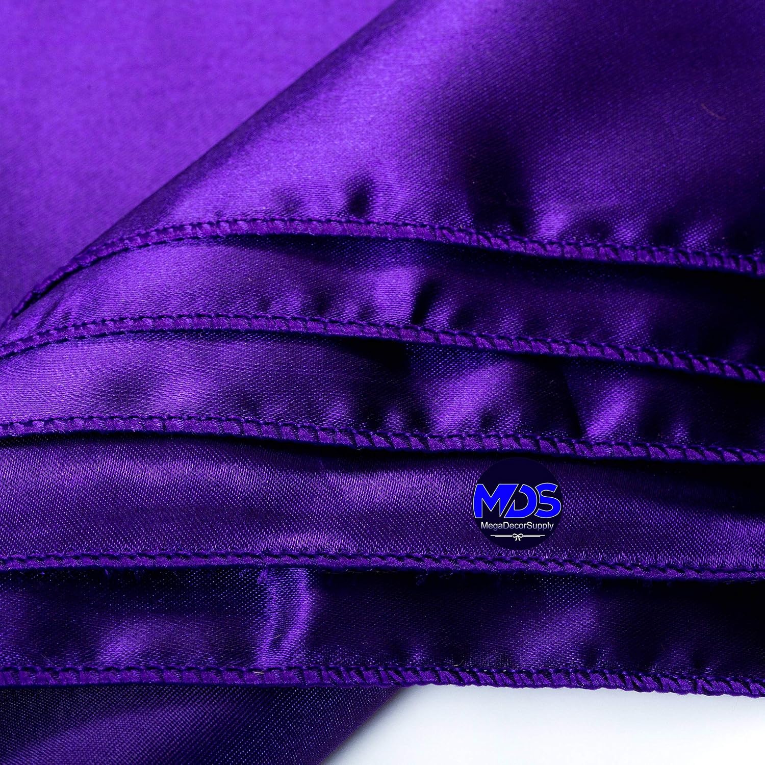 MDS Set of 100 PCS Satin Napkin 20x20 Inch Square, Dinner Table Napkins for Wedding, Bulk Silky Sateen Cloth Napkins for Restaurant Banquet Graduation Birthday Party Decoration - Purple
