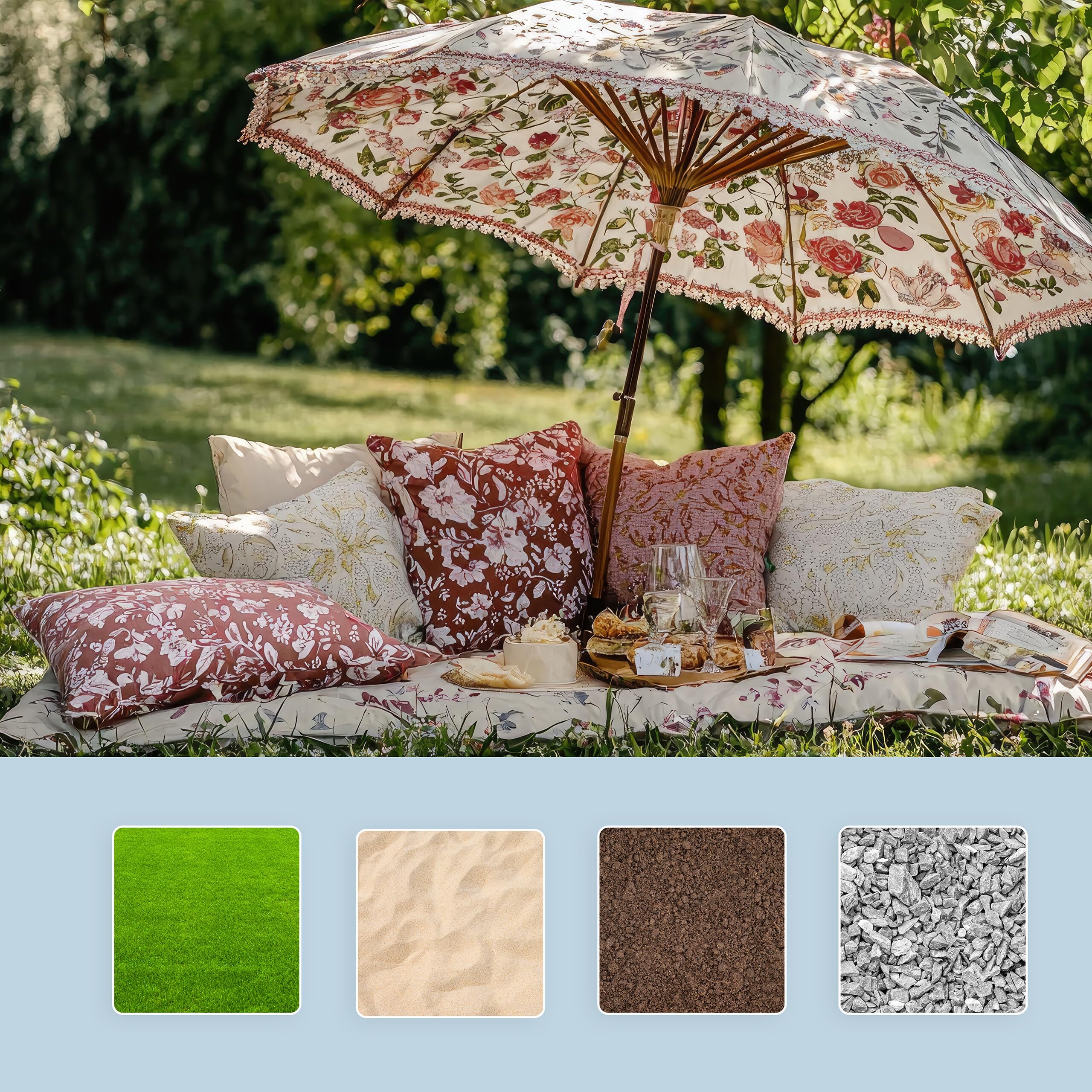 Relaxdays Douille de Sol pour Parasol et étendoir, à Visser, Ø 26-65 mm, Argent/Rouge, 55x7x7 cm