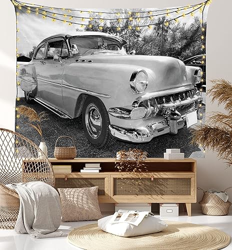 Ambesonne Tapiz vintage, estilo retro de los años 50 y 60, estilo pin up de autos en películas de Hollywood, obra de arte para colgar en la pared