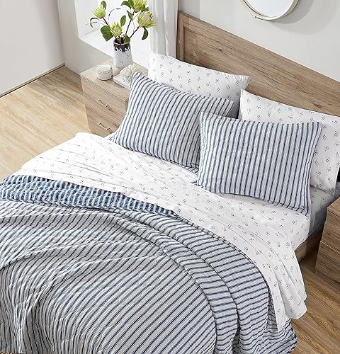 Miniatura 3 de Stone Cottage Juego de colchas de algodón de la raya de sauce, Rey, Indigo