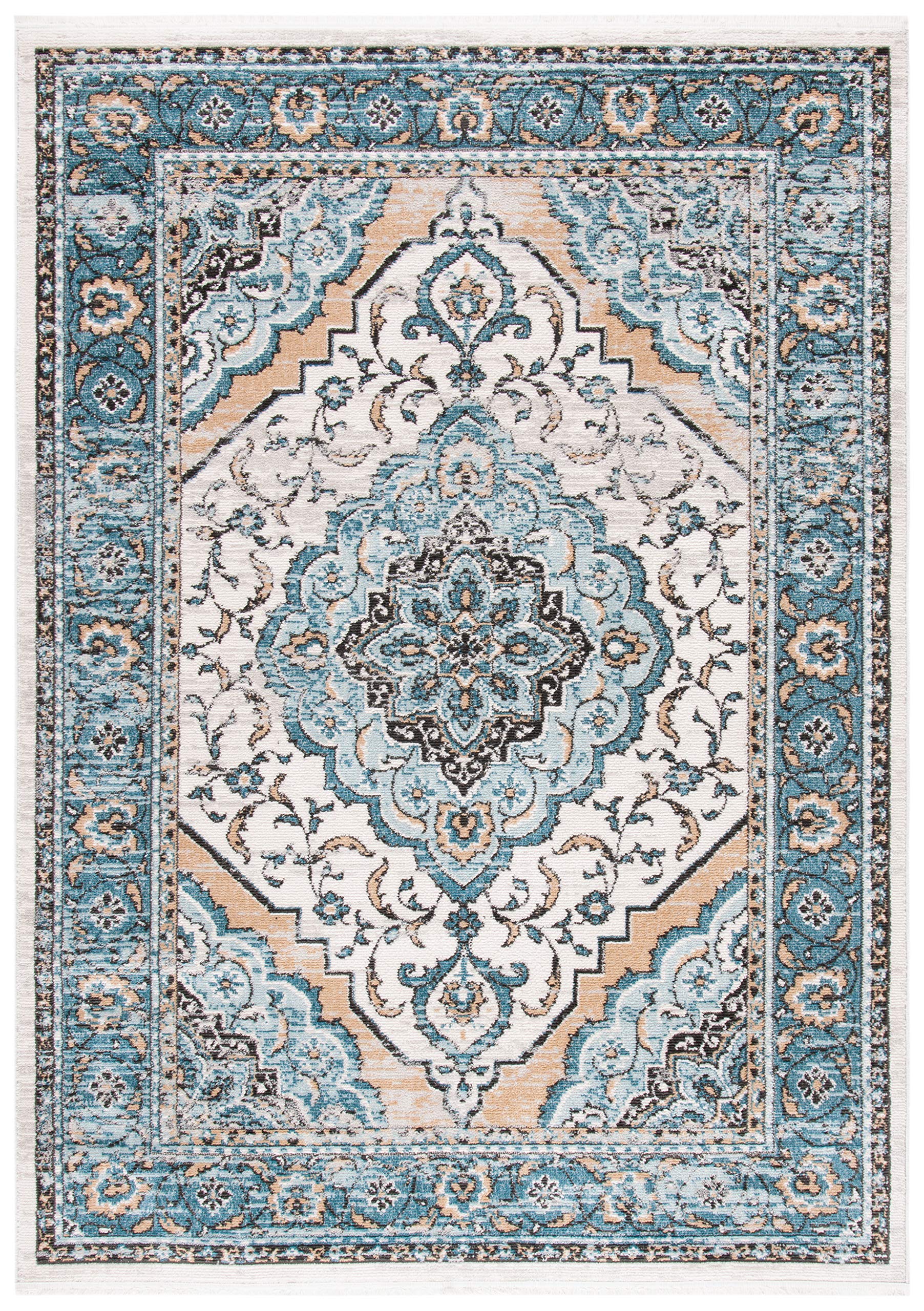 Tapis de chambre Shivan bleu et gris 160x229 grand tapis de salon contemporain poil court