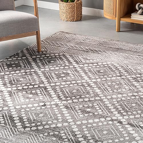 Miniatura 9 de nuLOOM Phyllis - Alfombra lavable a máquina, 2 pies 6 pulgadas x 8 pies, color gris