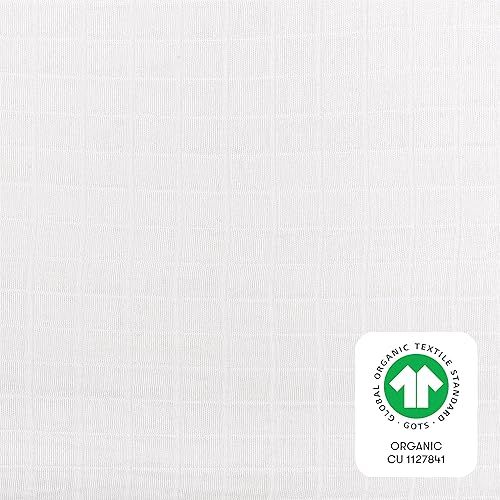 Miniatura 4 de Babyletto Mini sábana para cuna 100% algodón orgánico, certificado GOTS, 360, muselina ultrasuave y transpirable, color blanco liso